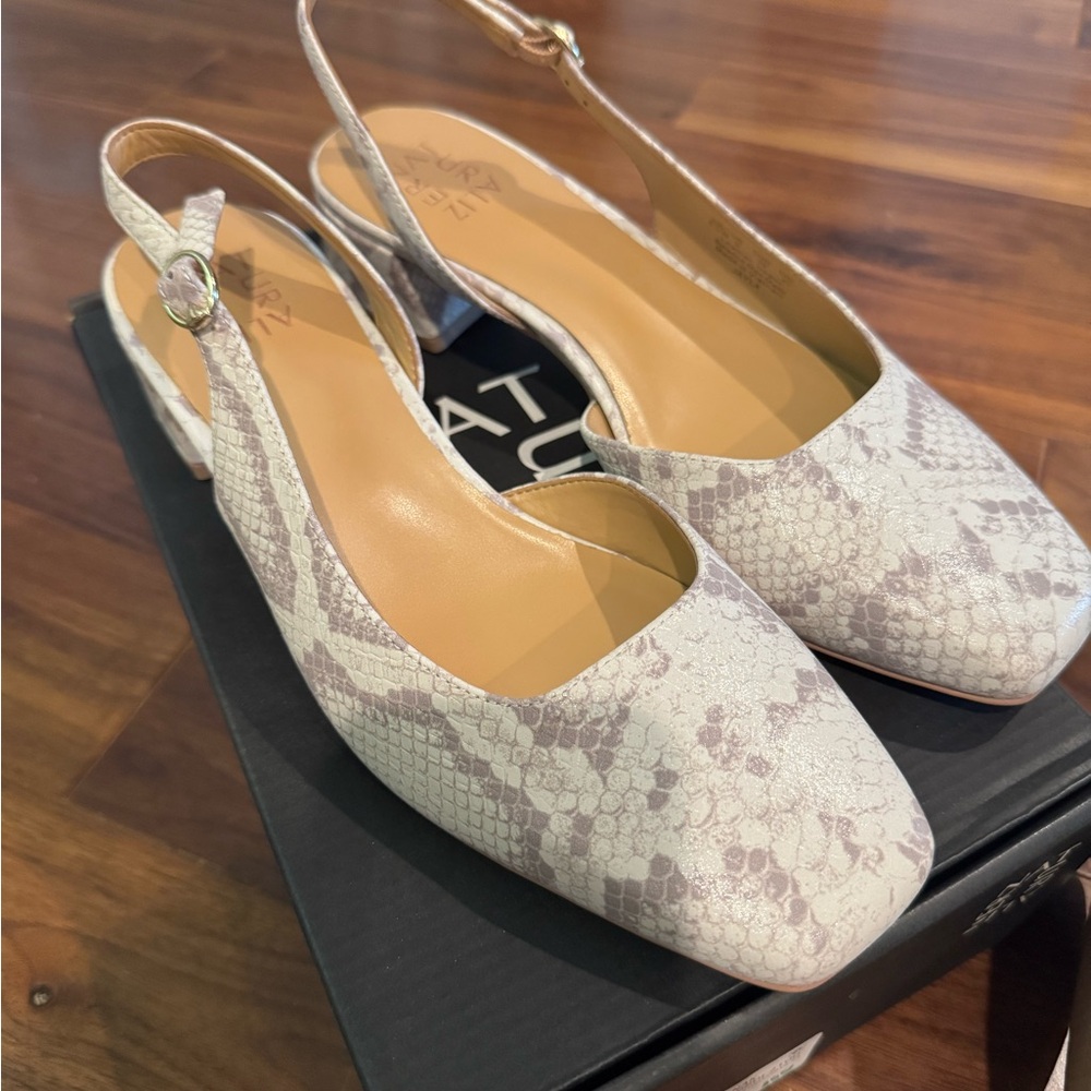 Naturalizer Women's Snake-Print Slingback Mules in Neutral